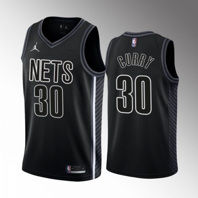 Nike Brooklyn Nets #30 Seth Curry Men's Black NBA 2022-23 Statement Edition Jersey Men's